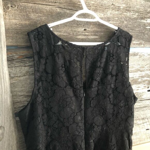 𝅺michel Studio NWT plus size 22 Black A-line lace dress - Picture 7 of 10